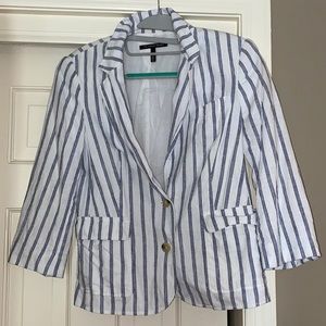 Victoria secret womens blue and white stripe blazer